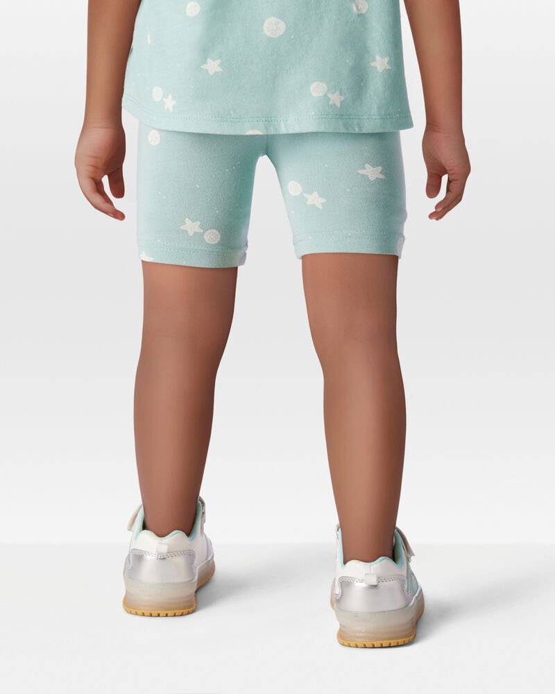 Toddler Girl Sea Print Bike Shorts - Image 2